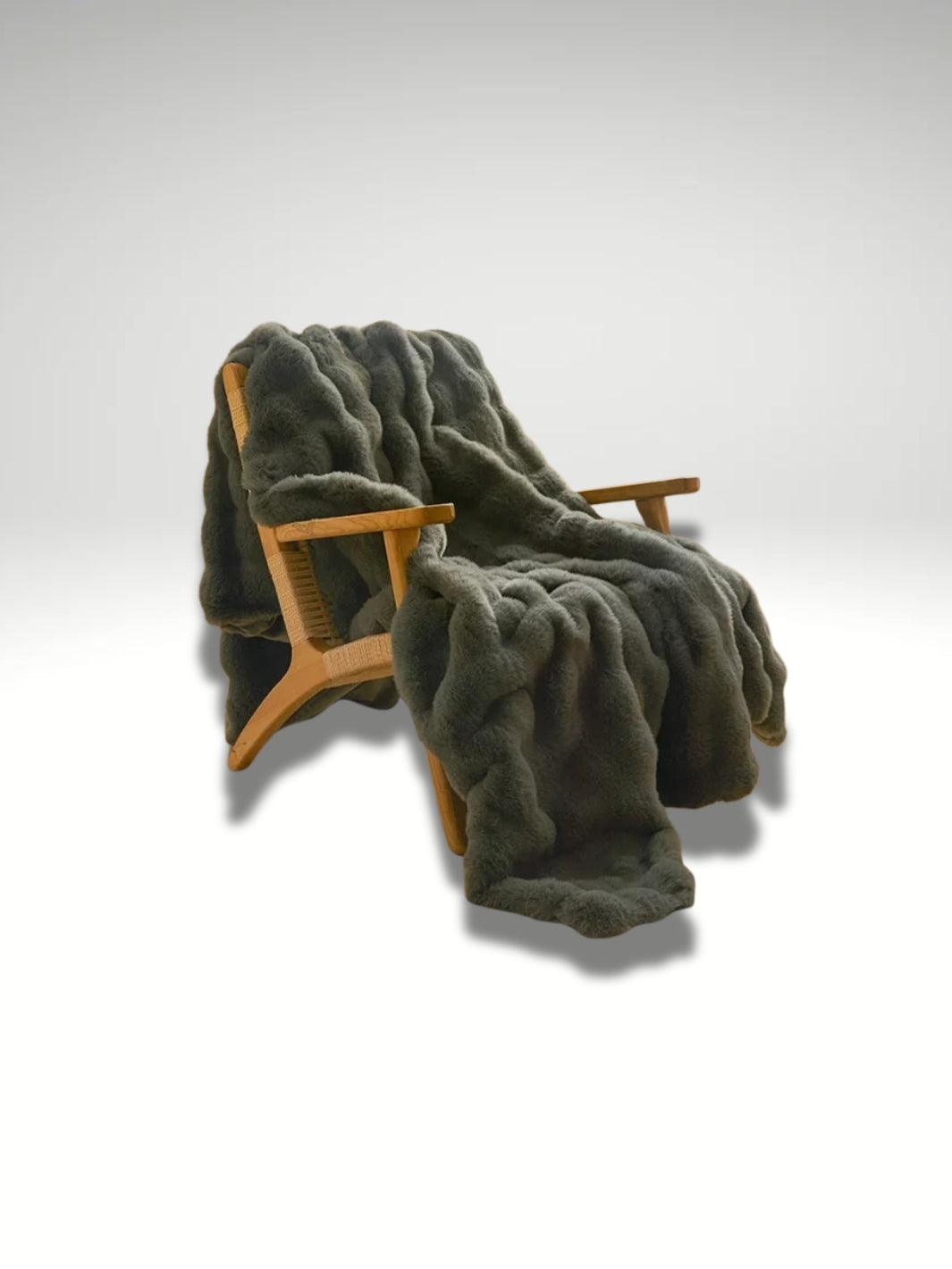 jeté de lit fausse fourrure gris