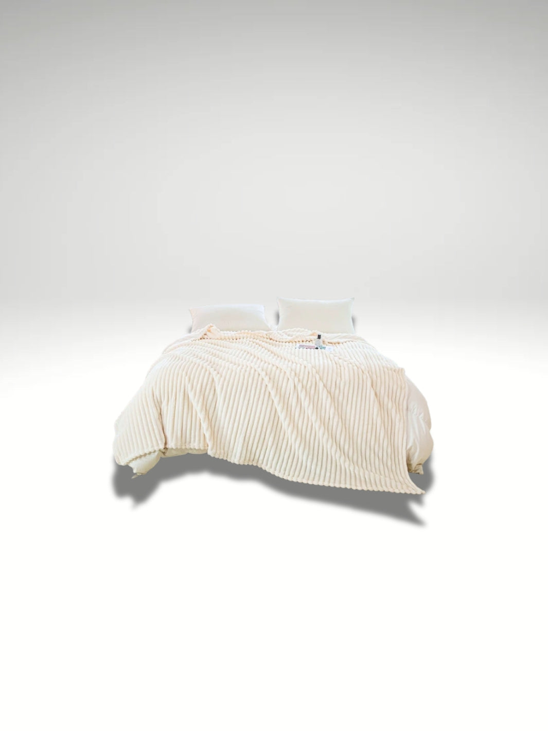 grand plaid polaire blanc