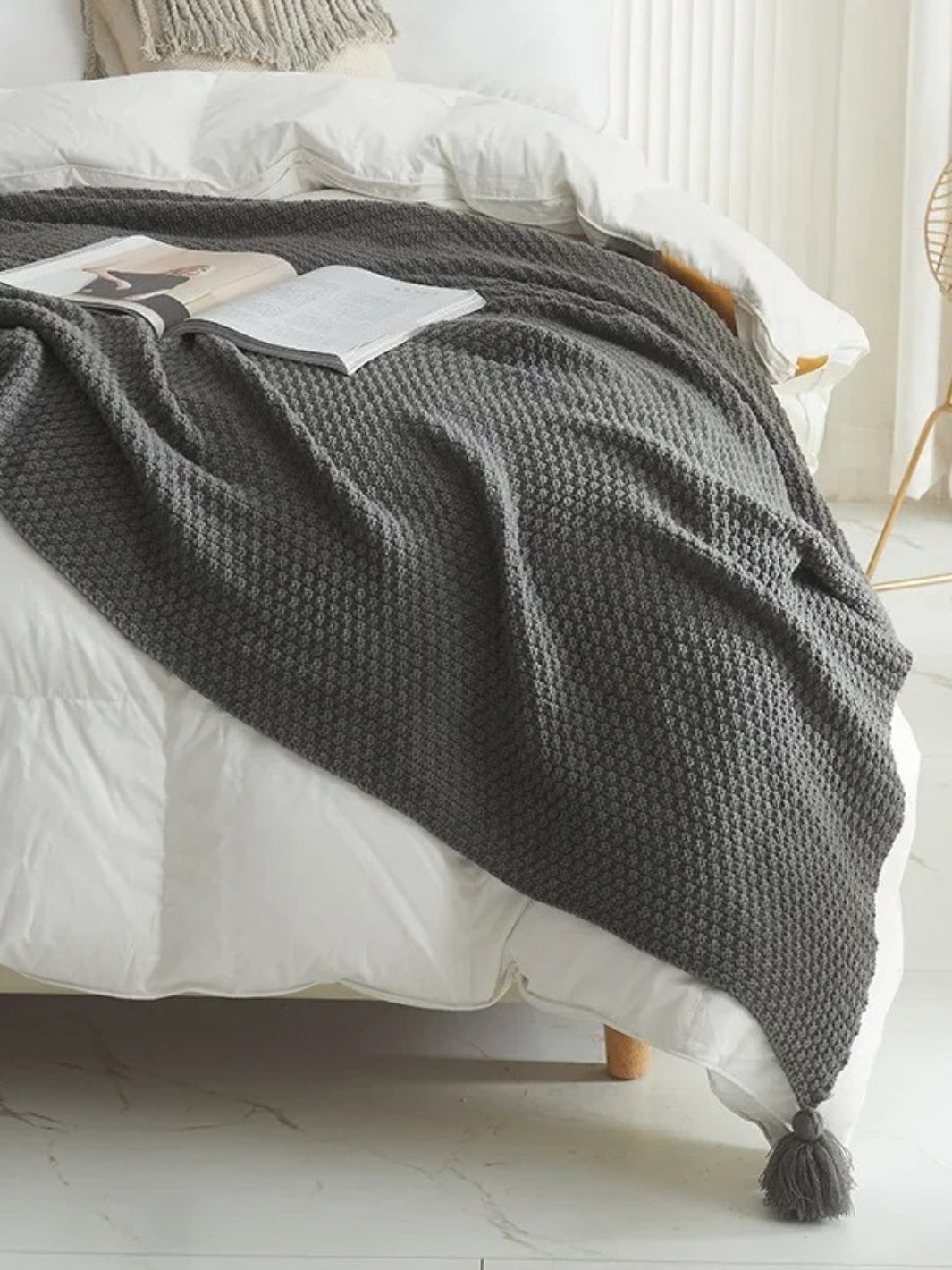 plaid en tricot pour déco