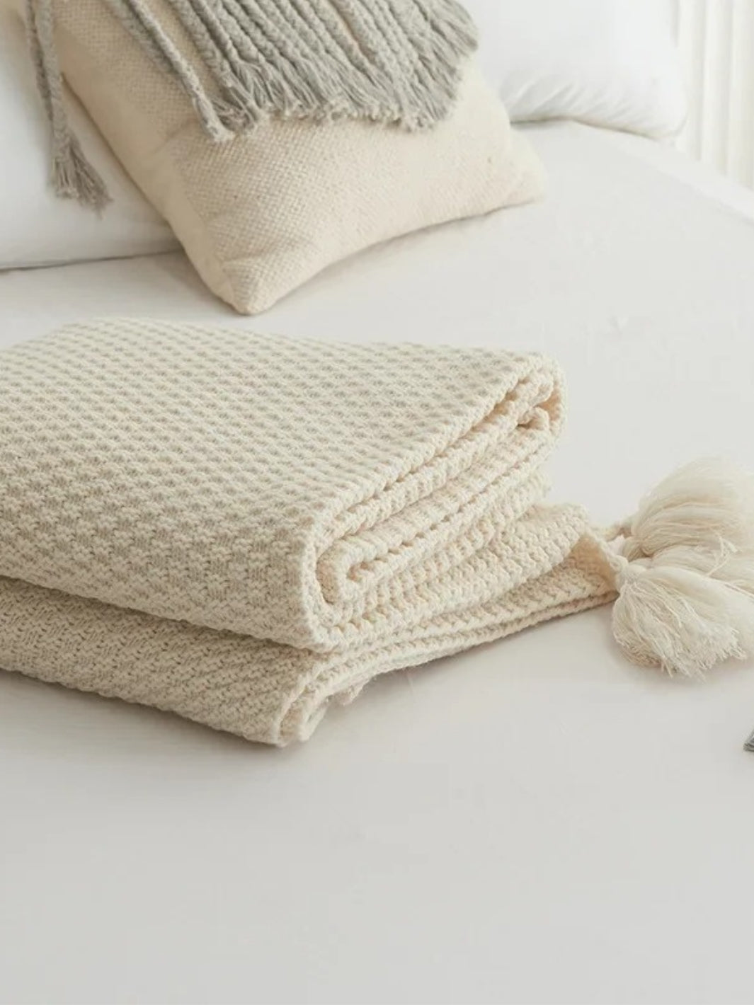 plaid en tricot pour déco