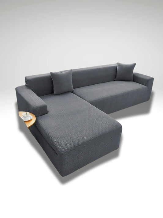 housse de canapé d'angle gris