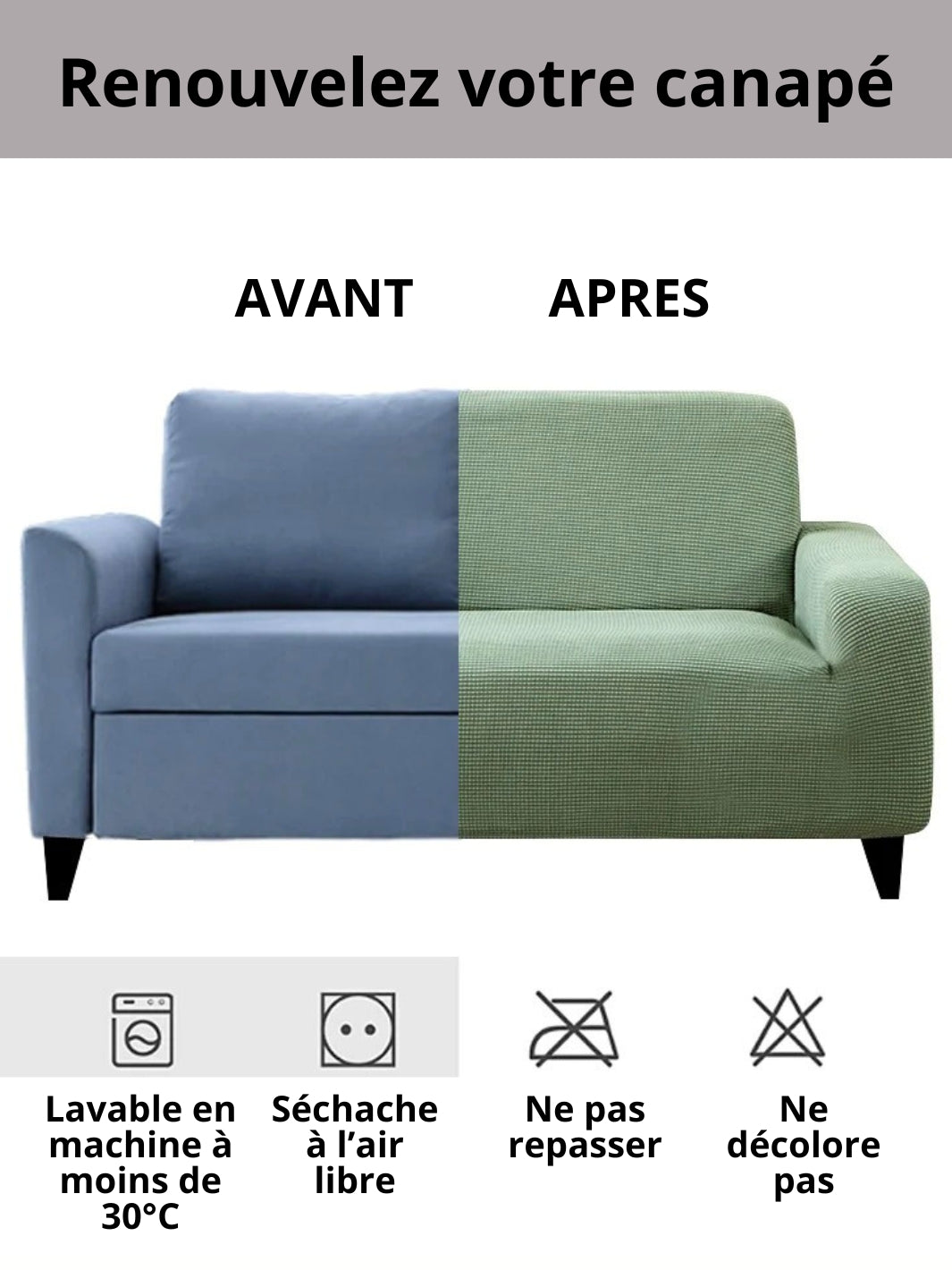 housse de canapé d'angle extensible beige