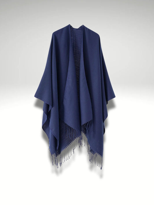 plaid poncho femme