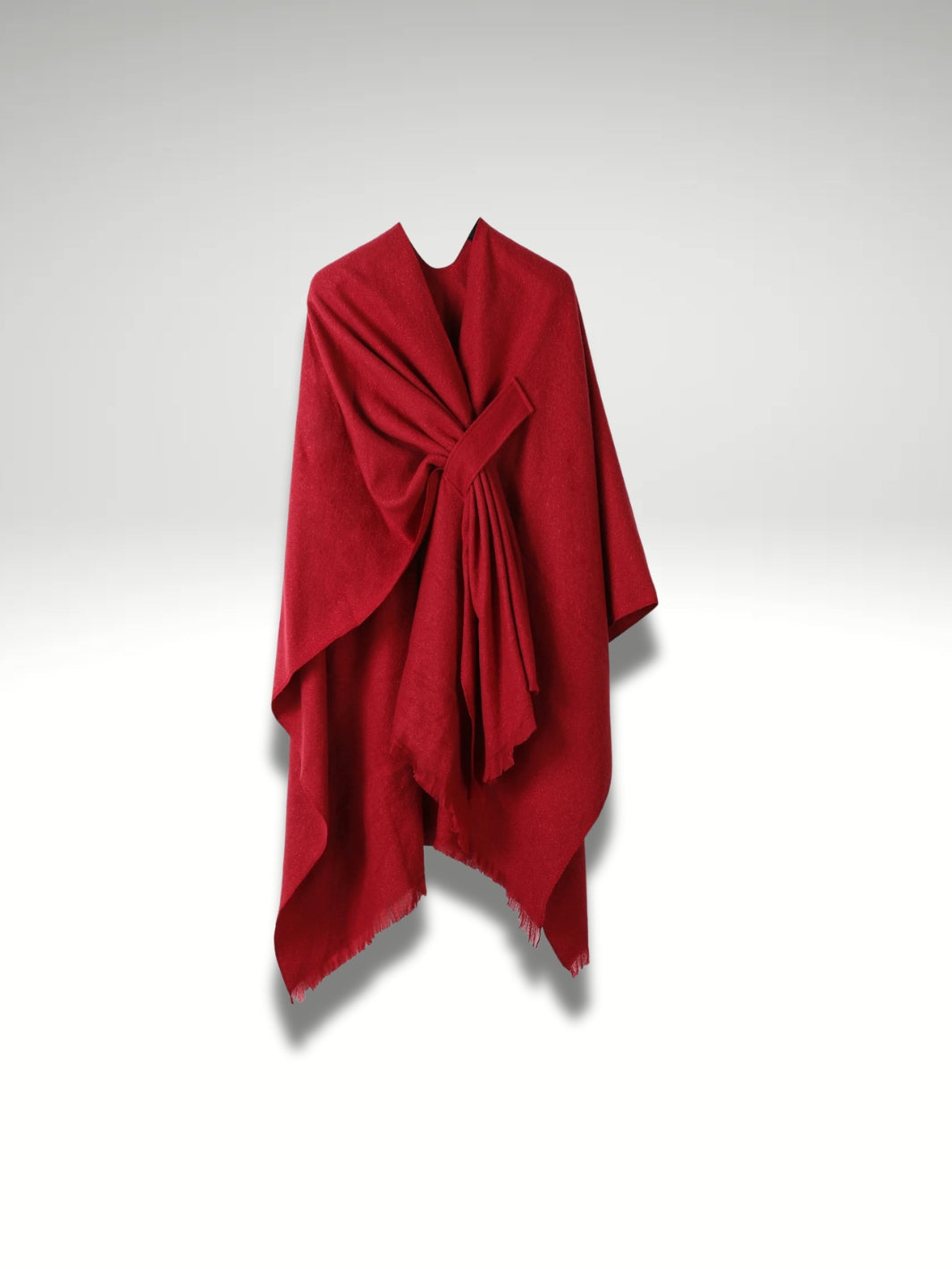 poncho femme rouge
