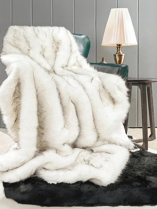 plaid fausse fourrure blanc