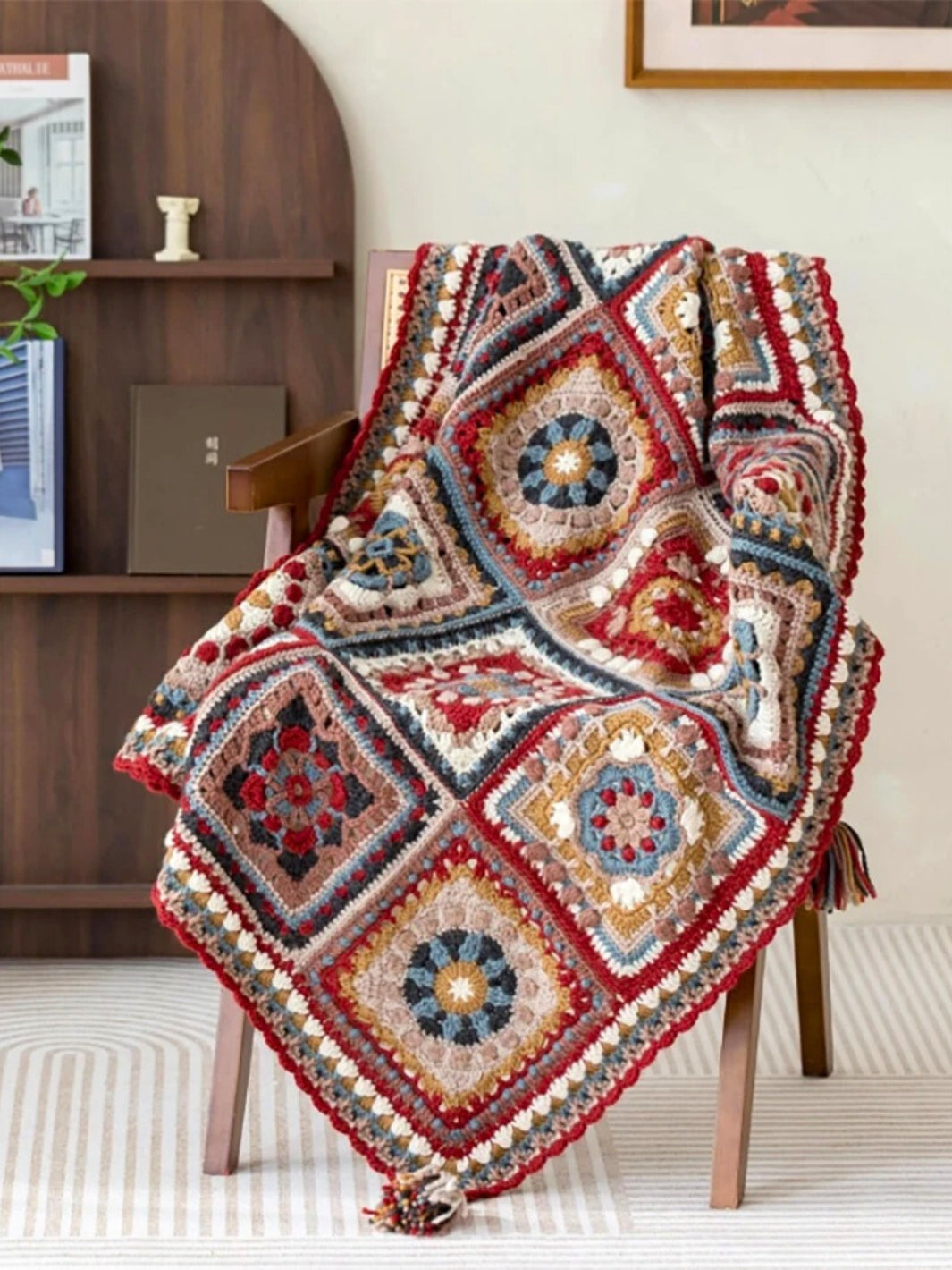 plaid carré crochet