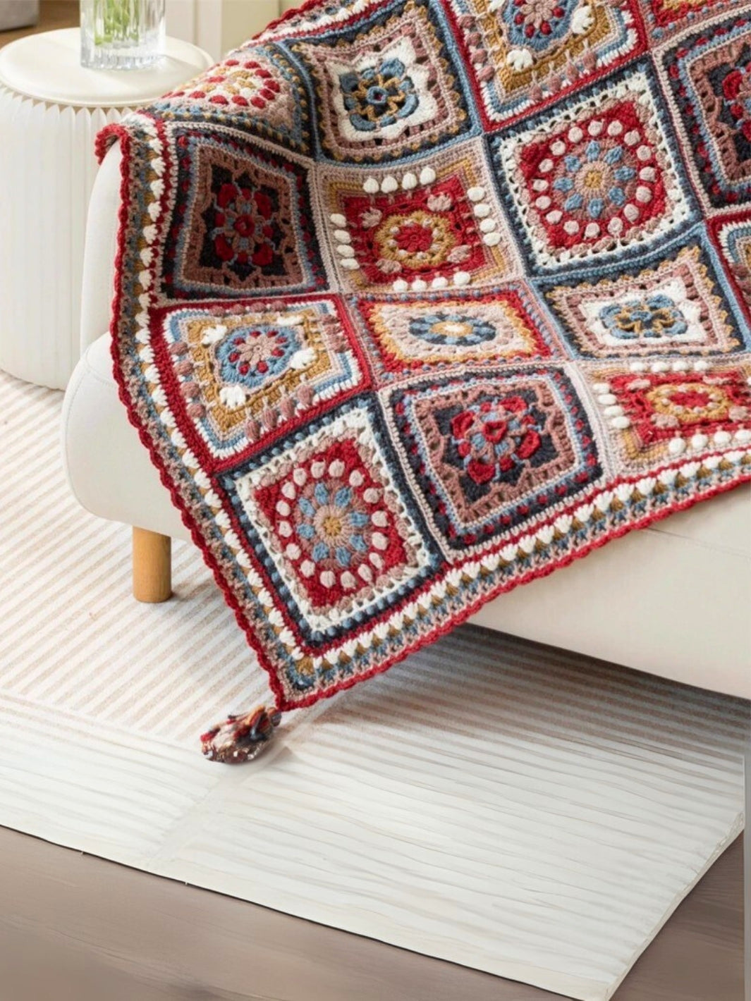 plaid carré crochet