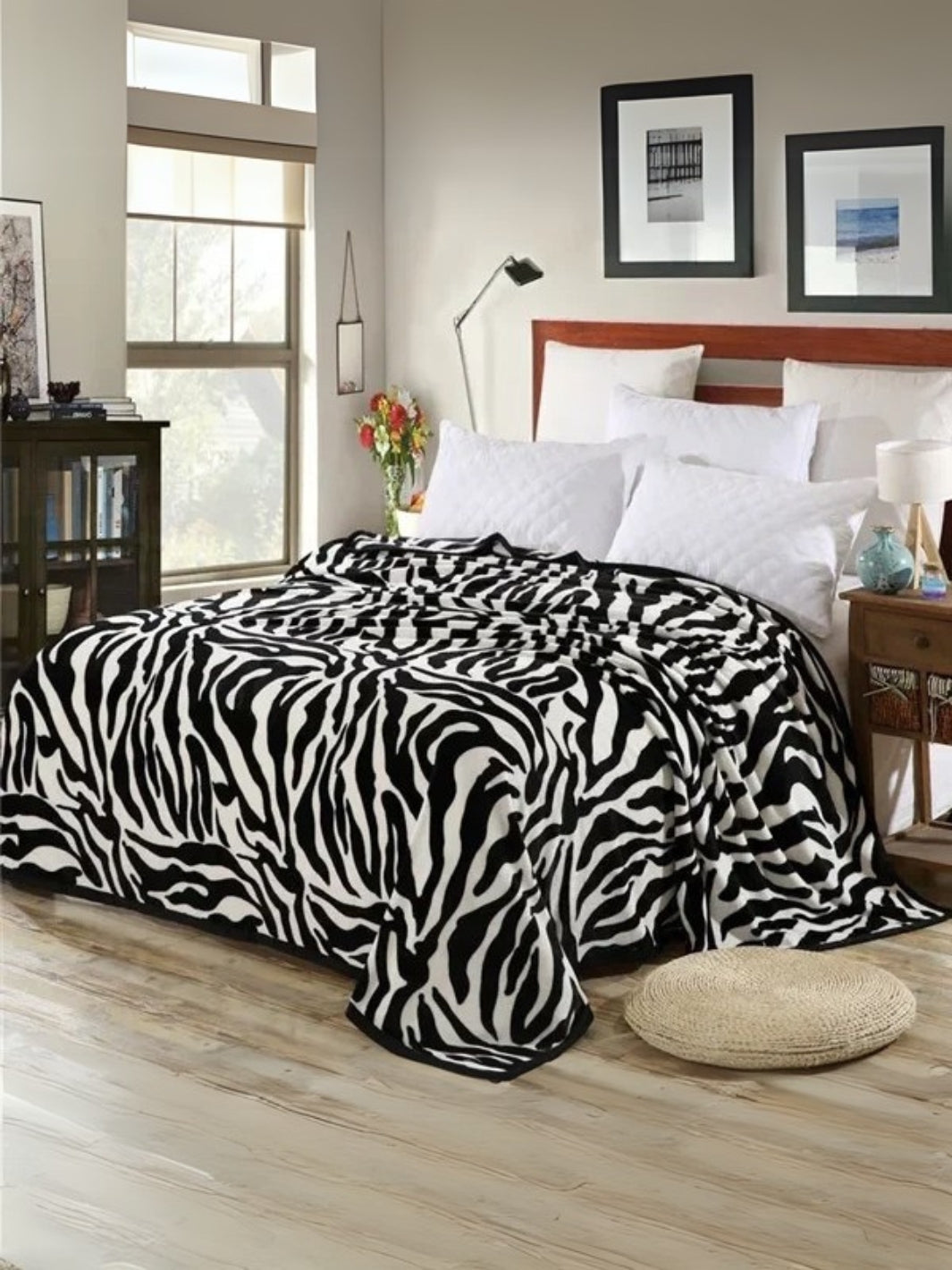 Couverture plaid zebre