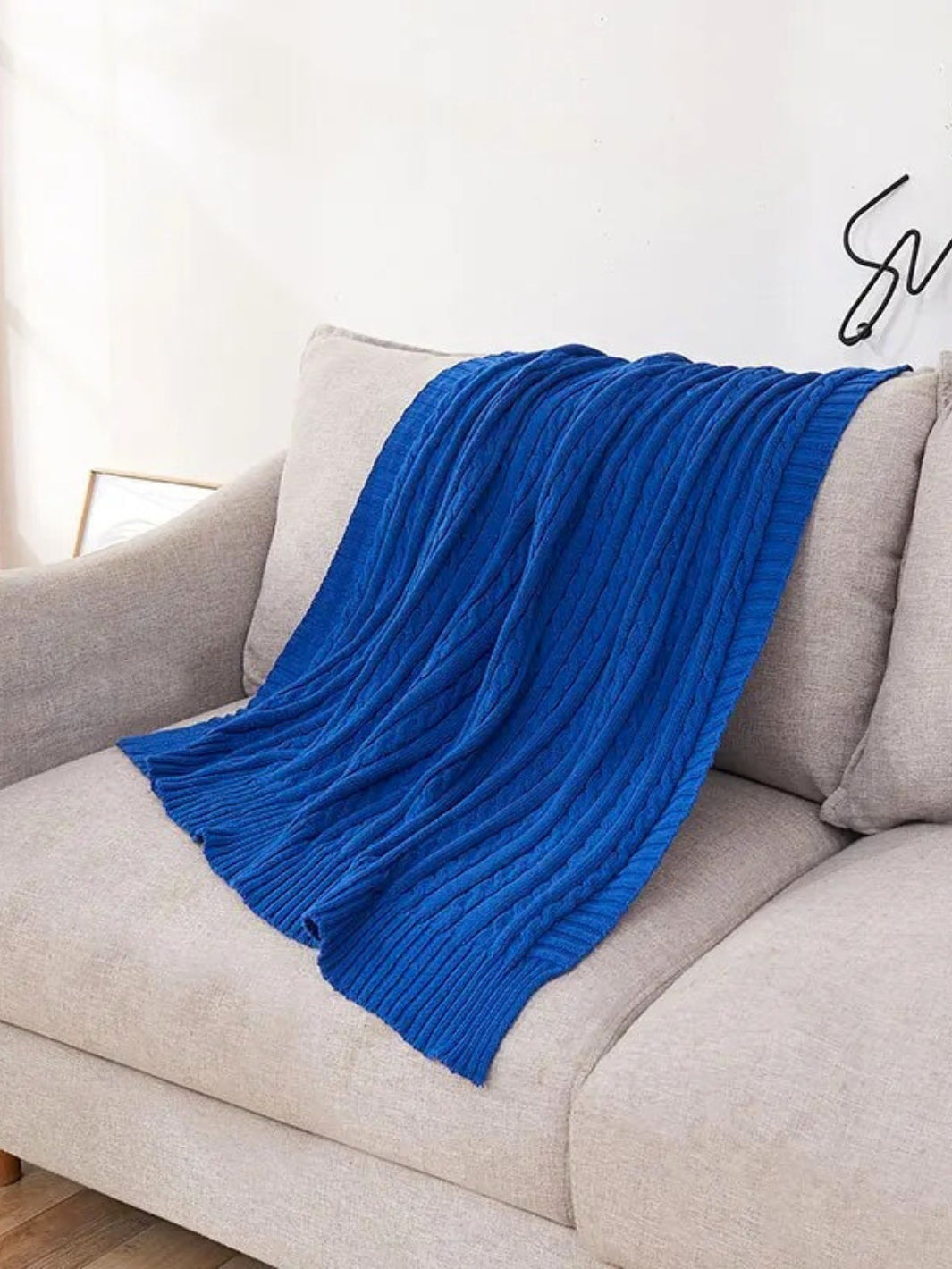 plaid 180x200 bleu coton