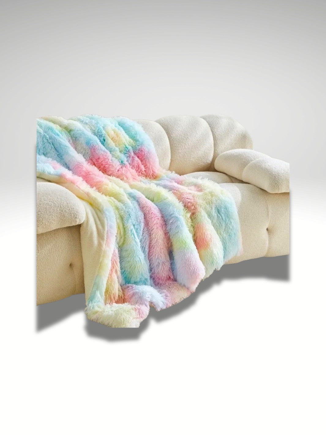 plaid en fausse fourrure couleur