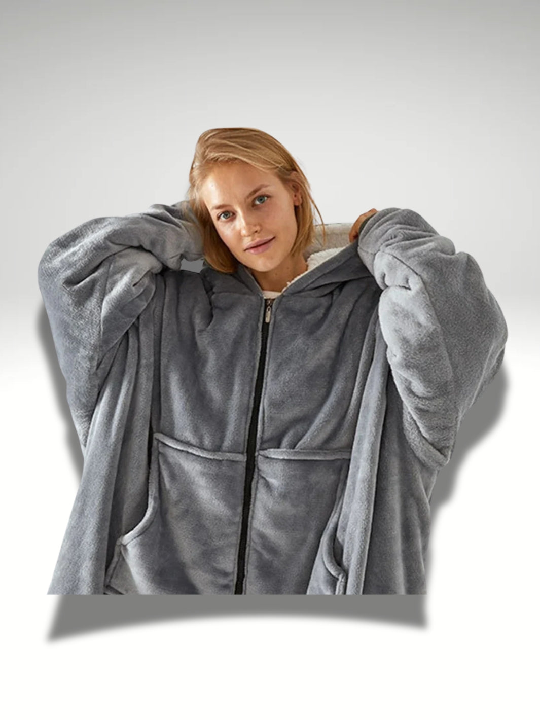 sweat plaid fermeture éclair