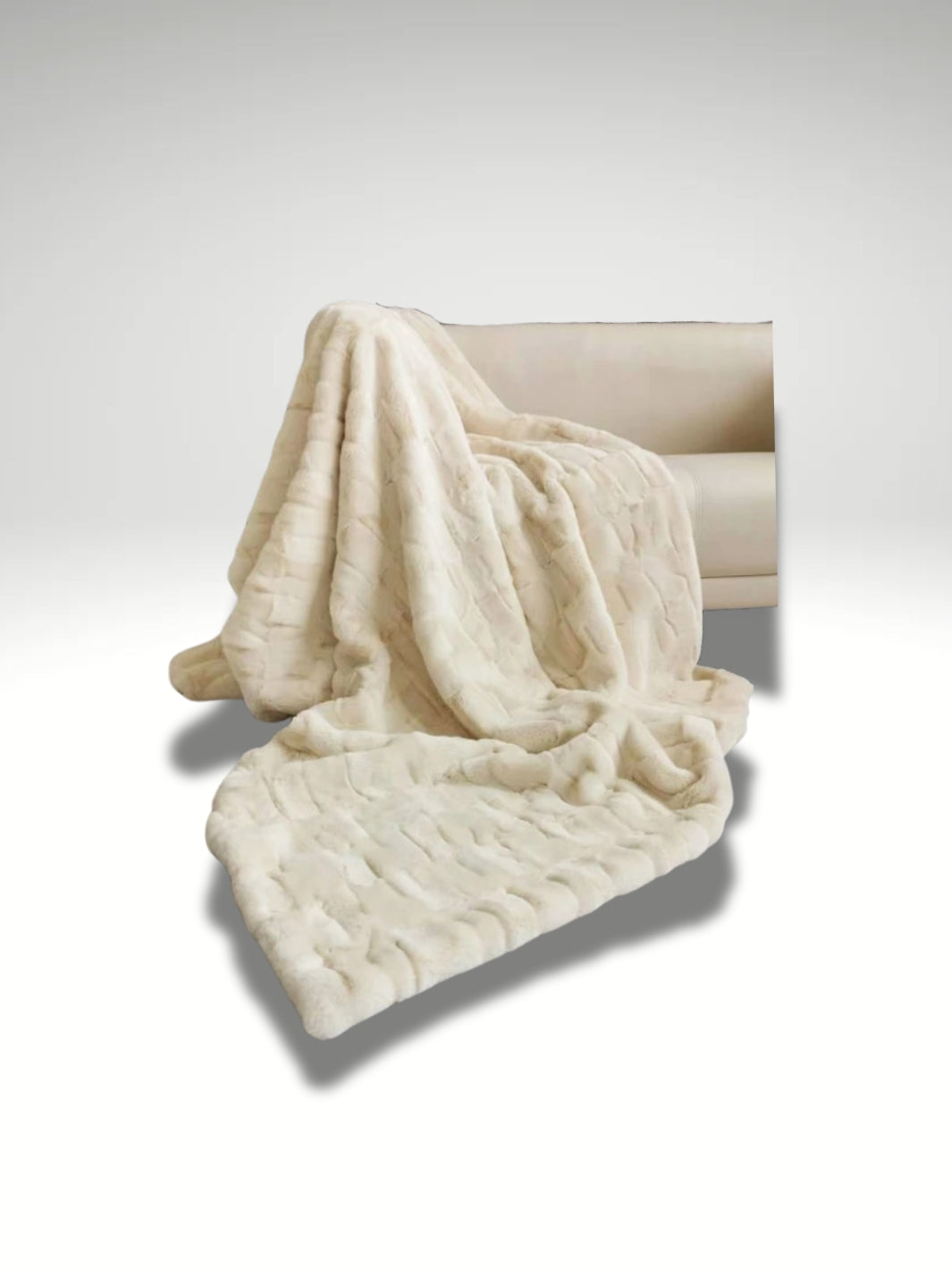 Fausse fourrure blanche jette