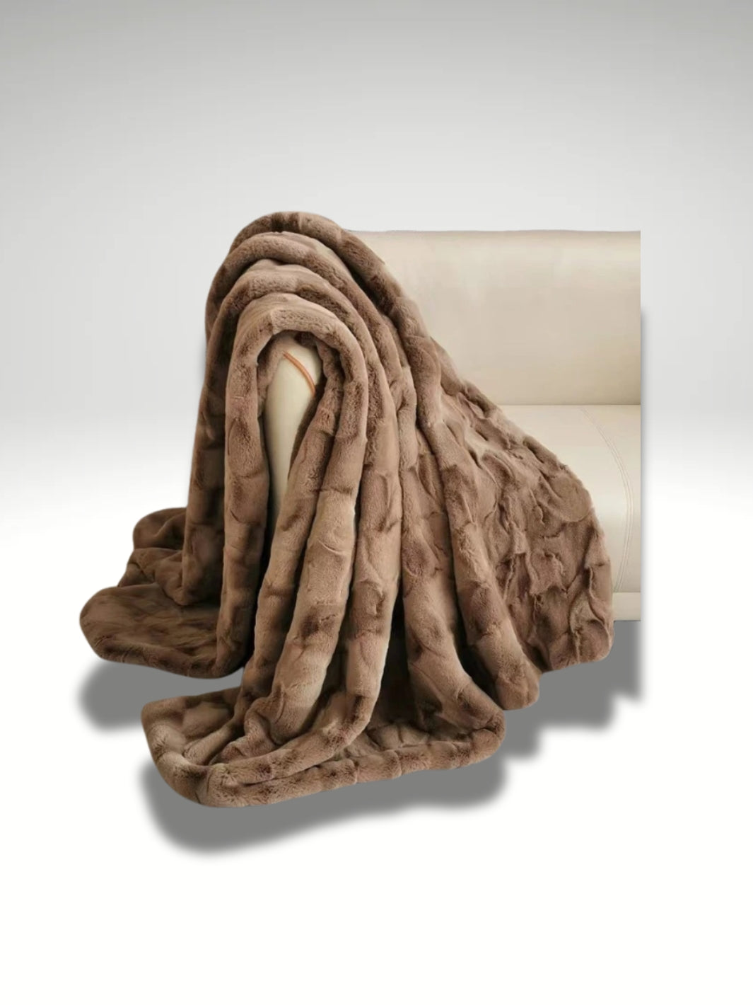 Plaid en fausse fourrure chocolat