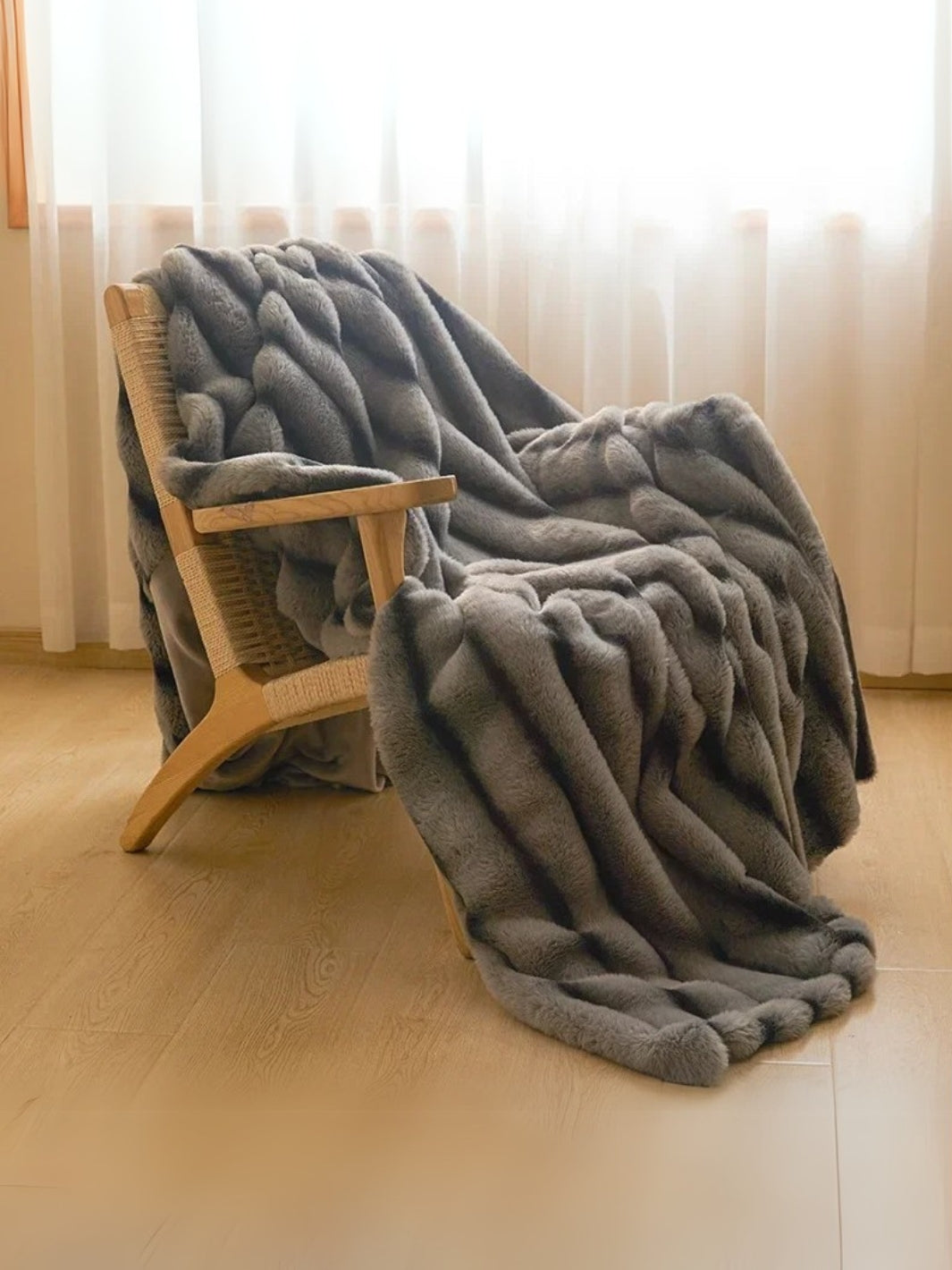 plaid polaire en fausse fourrure