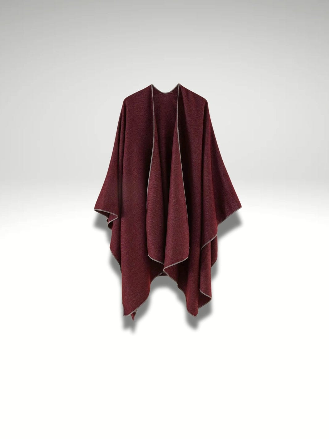 Cocooning poncho plaid | Rouge vin Rouge vin