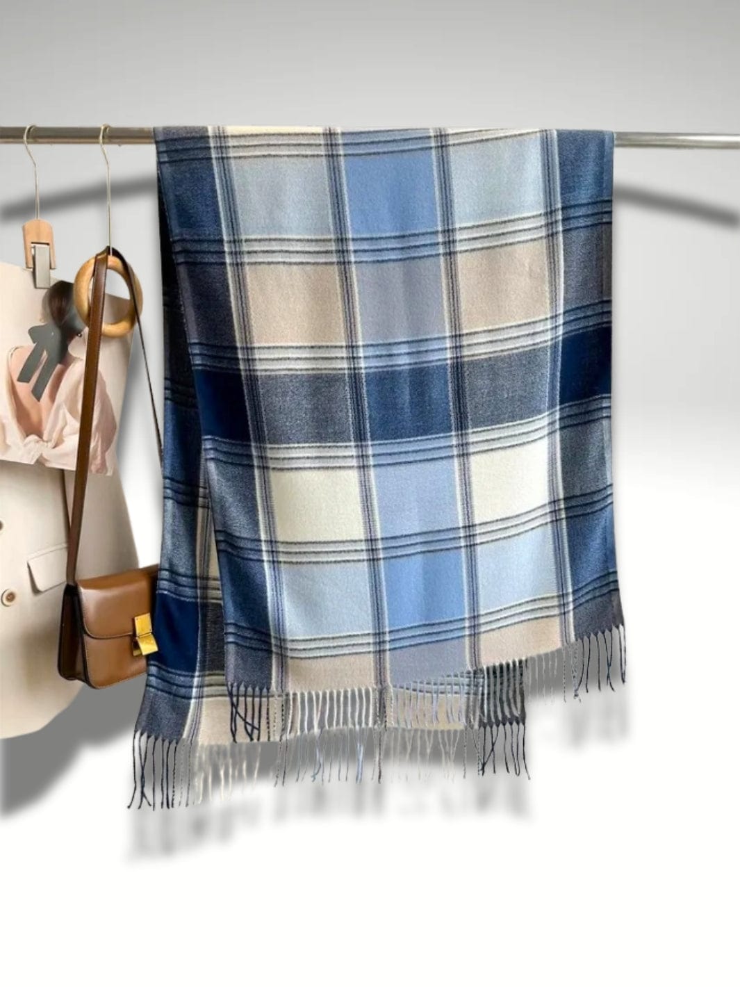 Echarpe Plaide | Bleu à carreaux Bleu