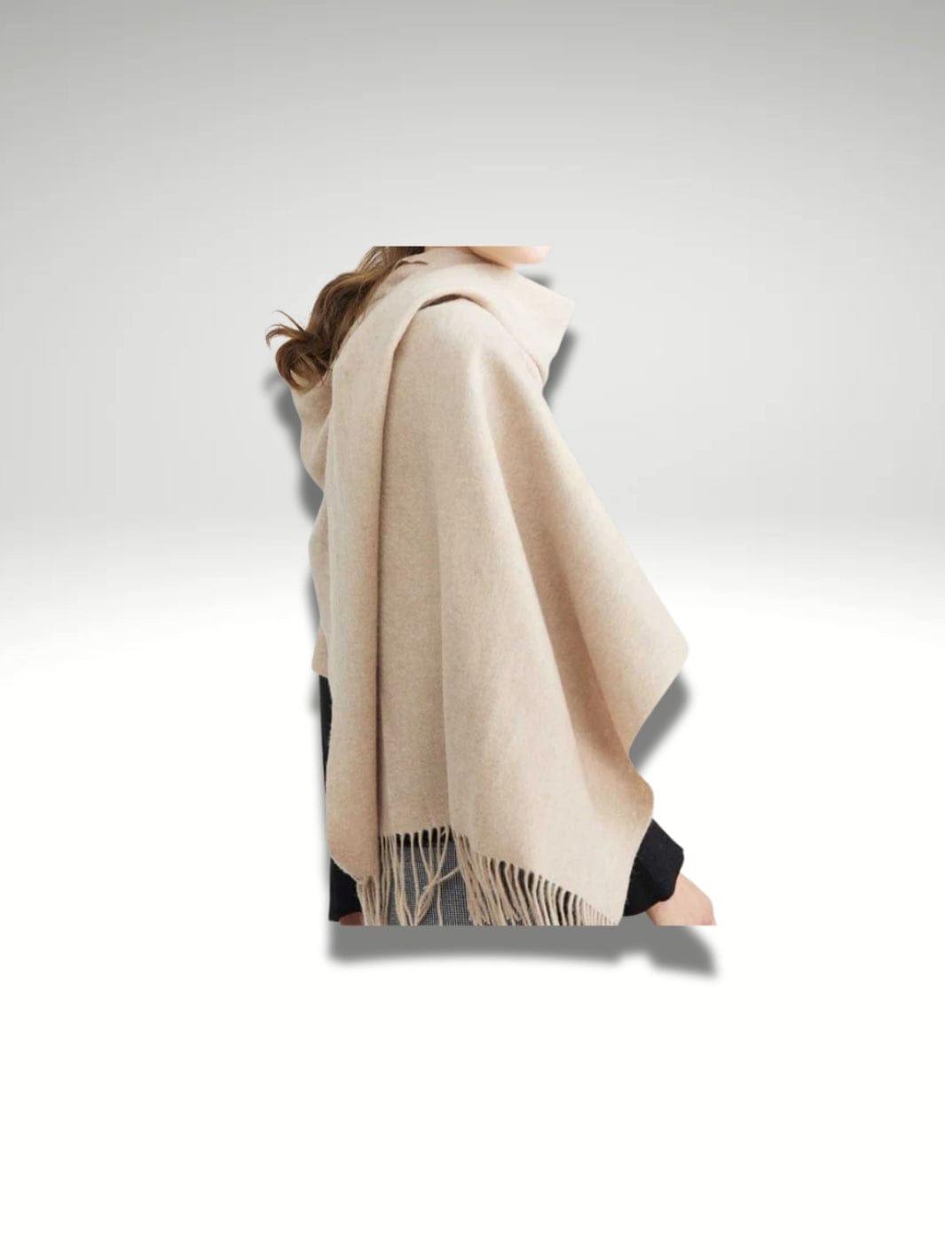 Grande écharpe châle femme Beige