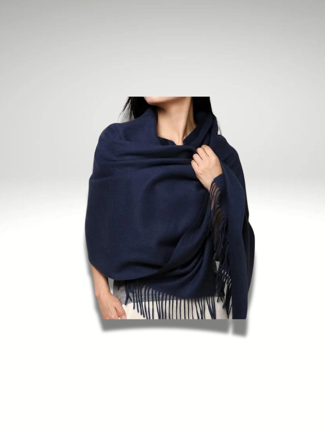 Grande écharpe châle femme Bleu marine