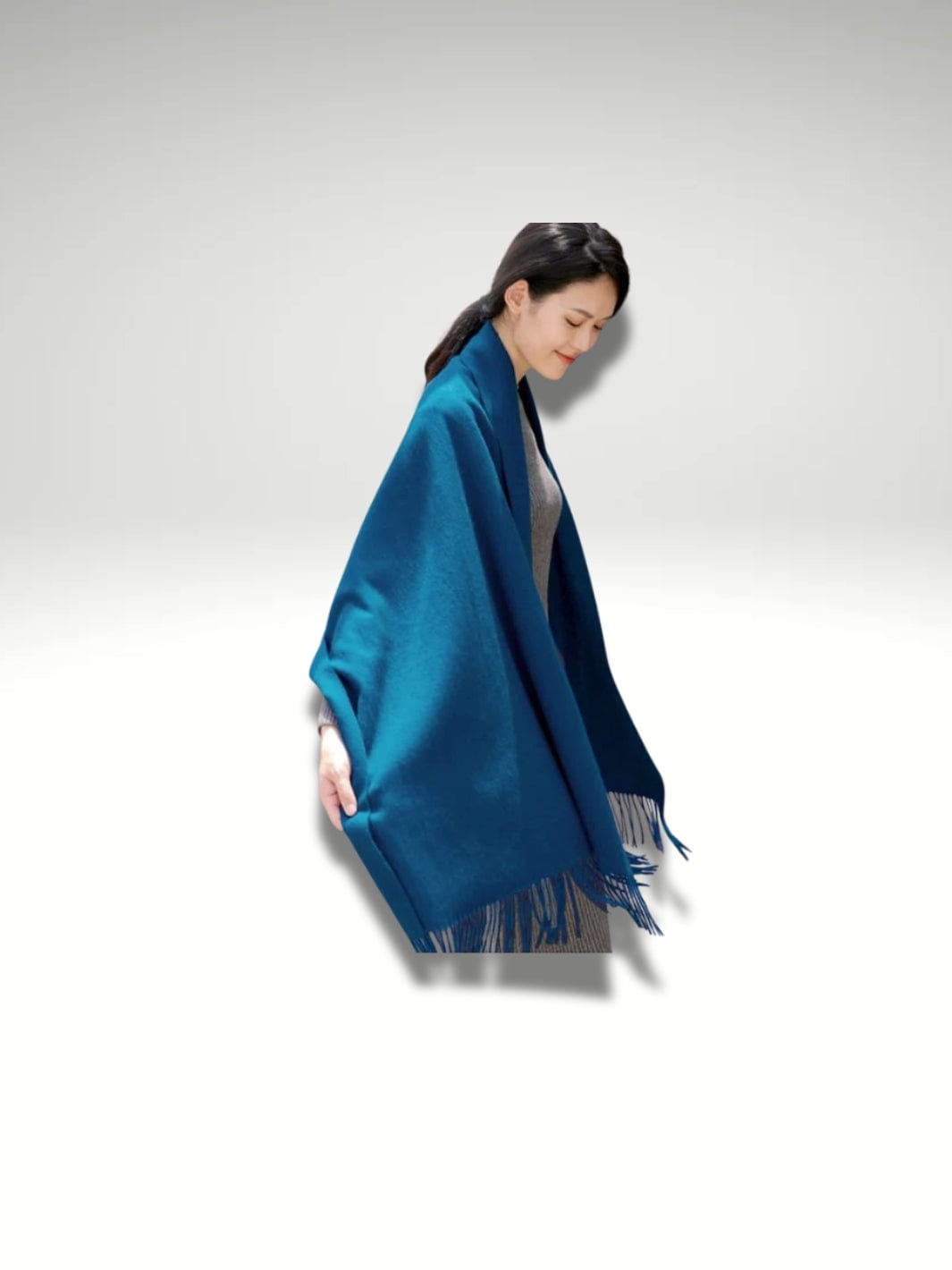 Grande écharpe châle femme Bleu ocean