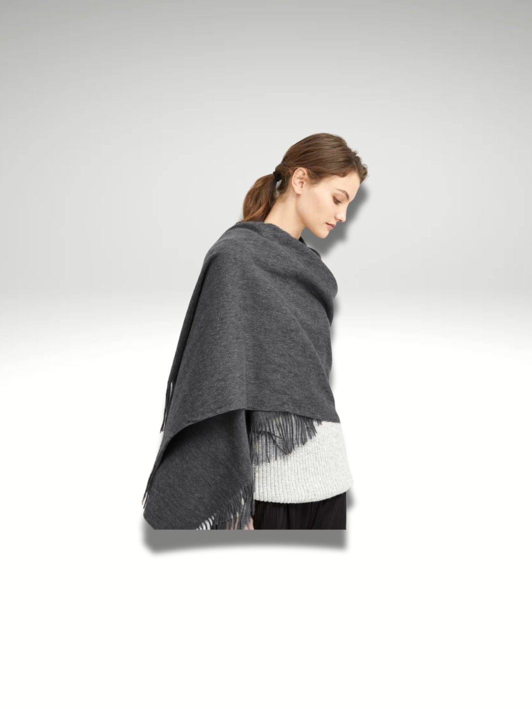Grande écharpe châle femme Gris