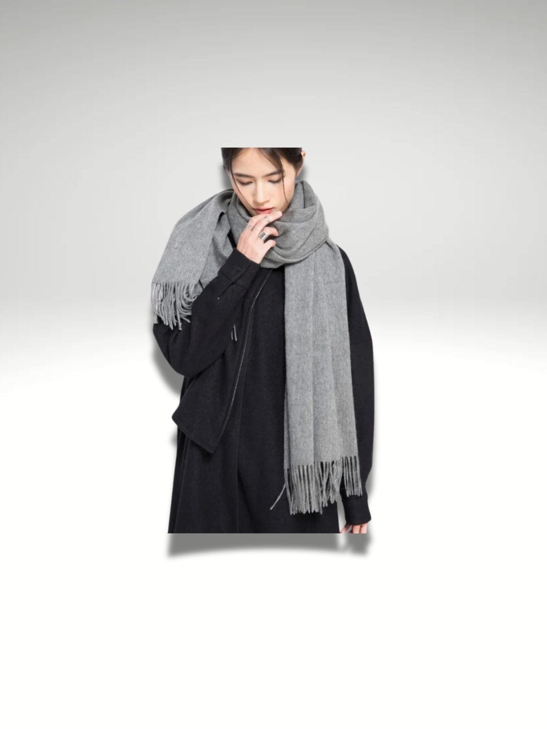 Grande écharpe châle femme Gris clair