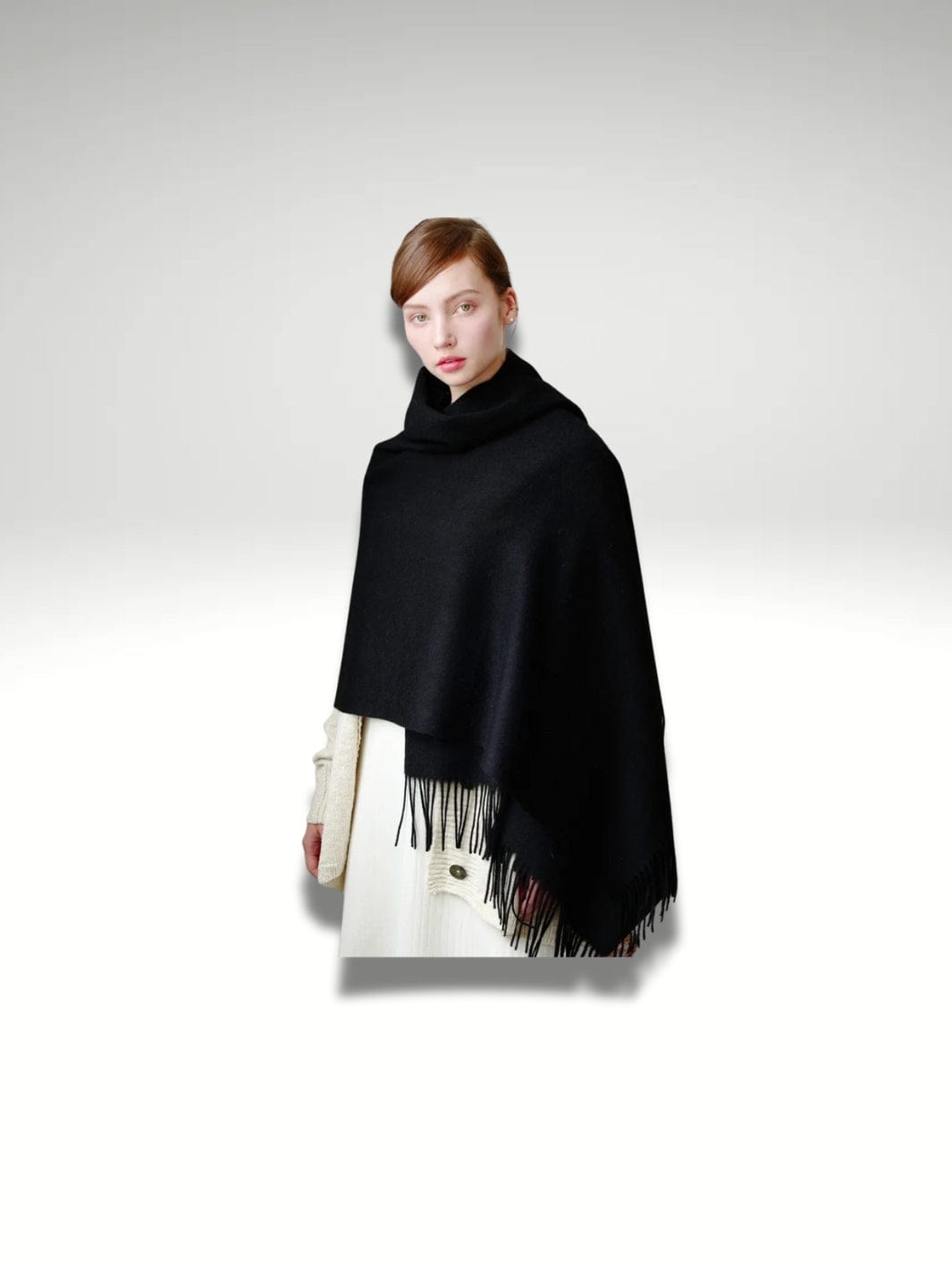 Grande écharpe châle femme Noir