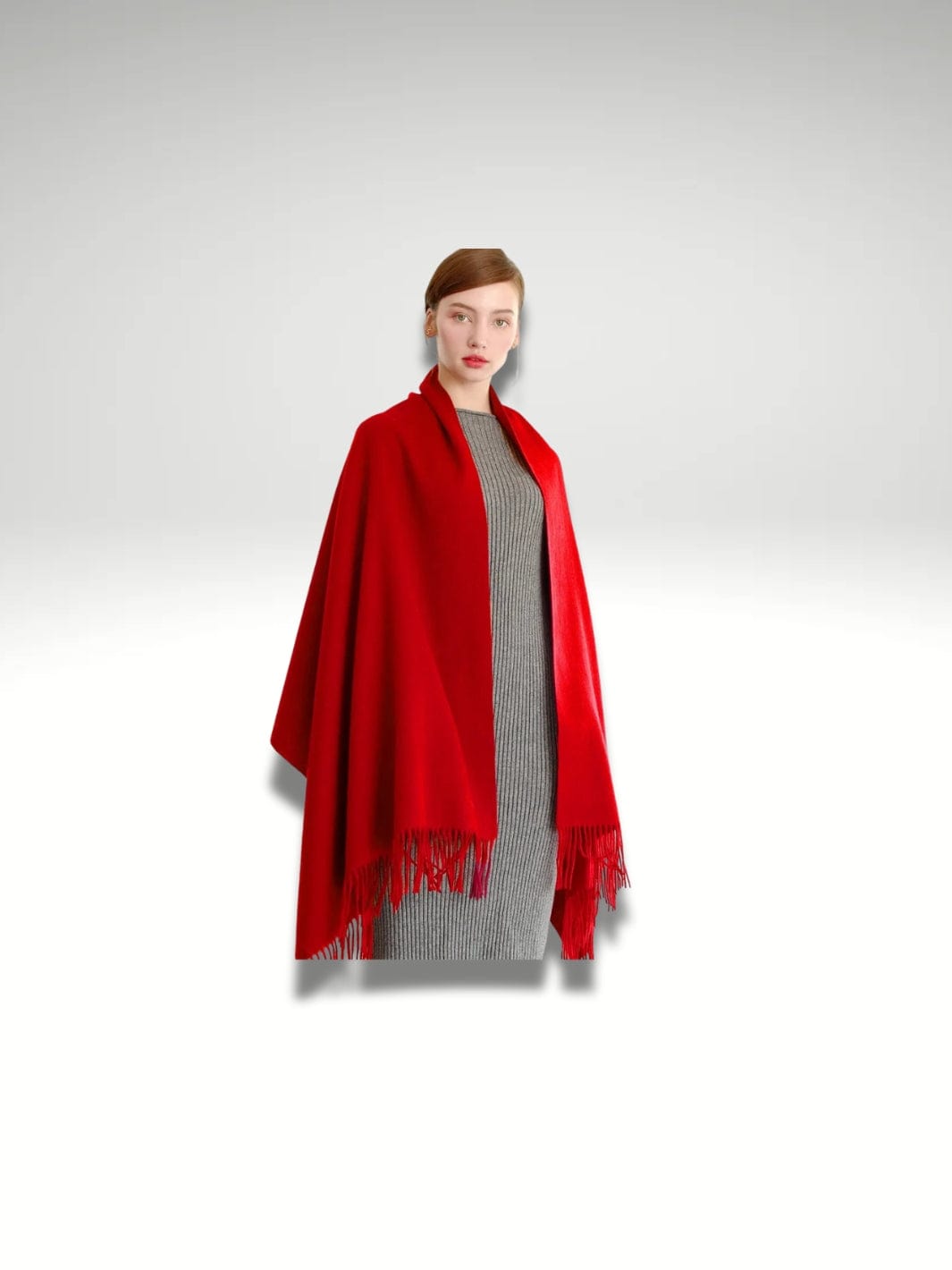 Grande écharpe châle femme Rouge vif