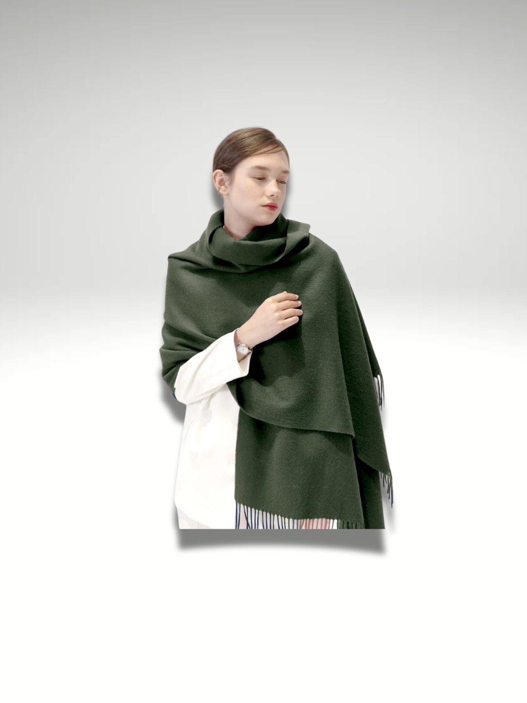 Grande écharpe châle femme Vert