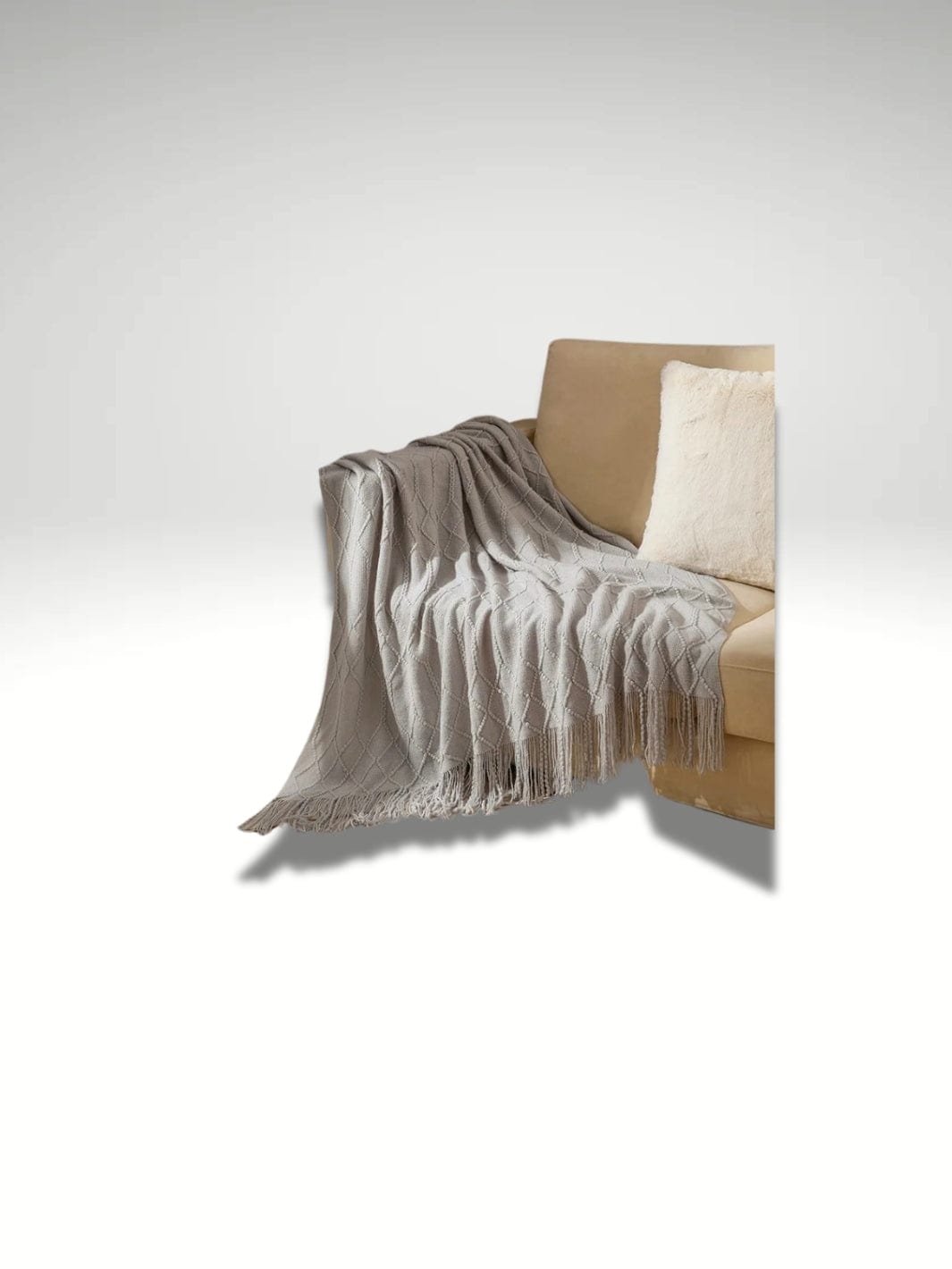 Modele plaid au tricot | Gris etain