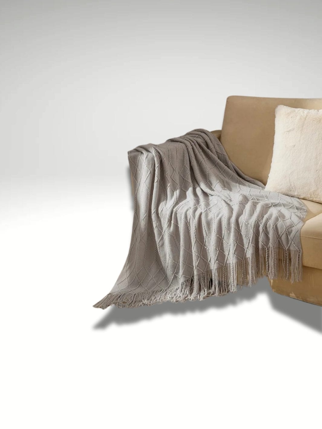 Modele plaid au tricot | Gris etain Gris Etain / 127x172cm