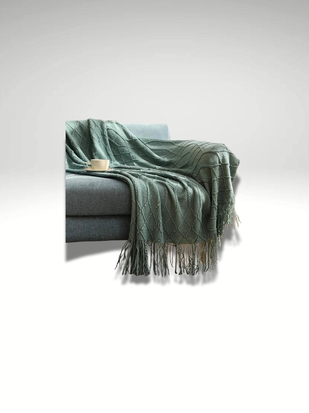 Plaid au tricot | Vert du lac