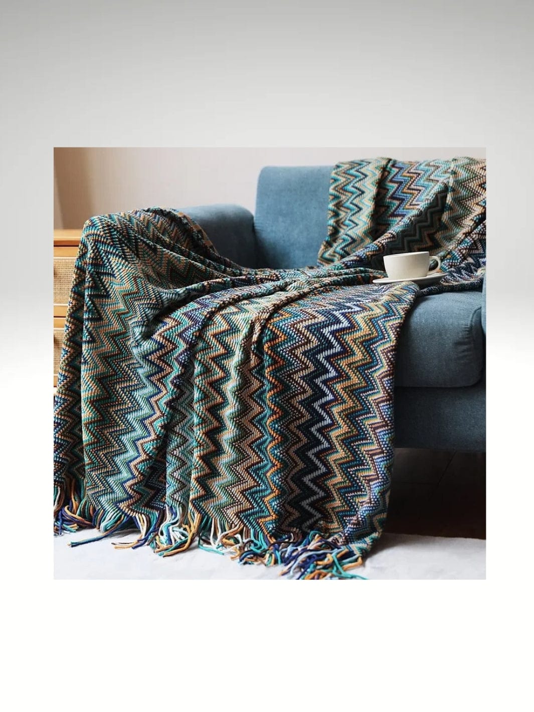 Plaid boheme | vert et bleu Vert bleu / 127x180cm