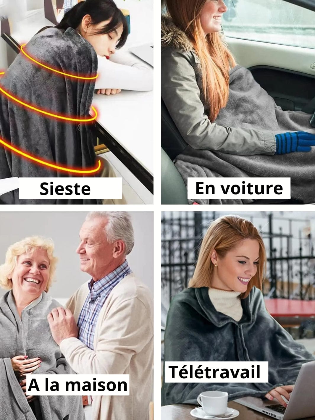 Plaid chauffant sans fil