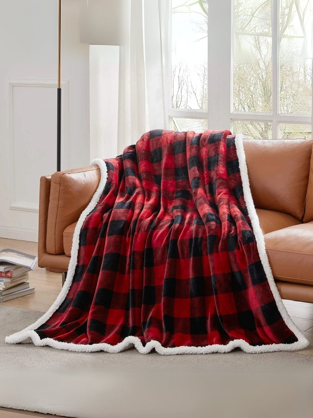 Plaid ecossais rouge Rouge / 127x152 cm