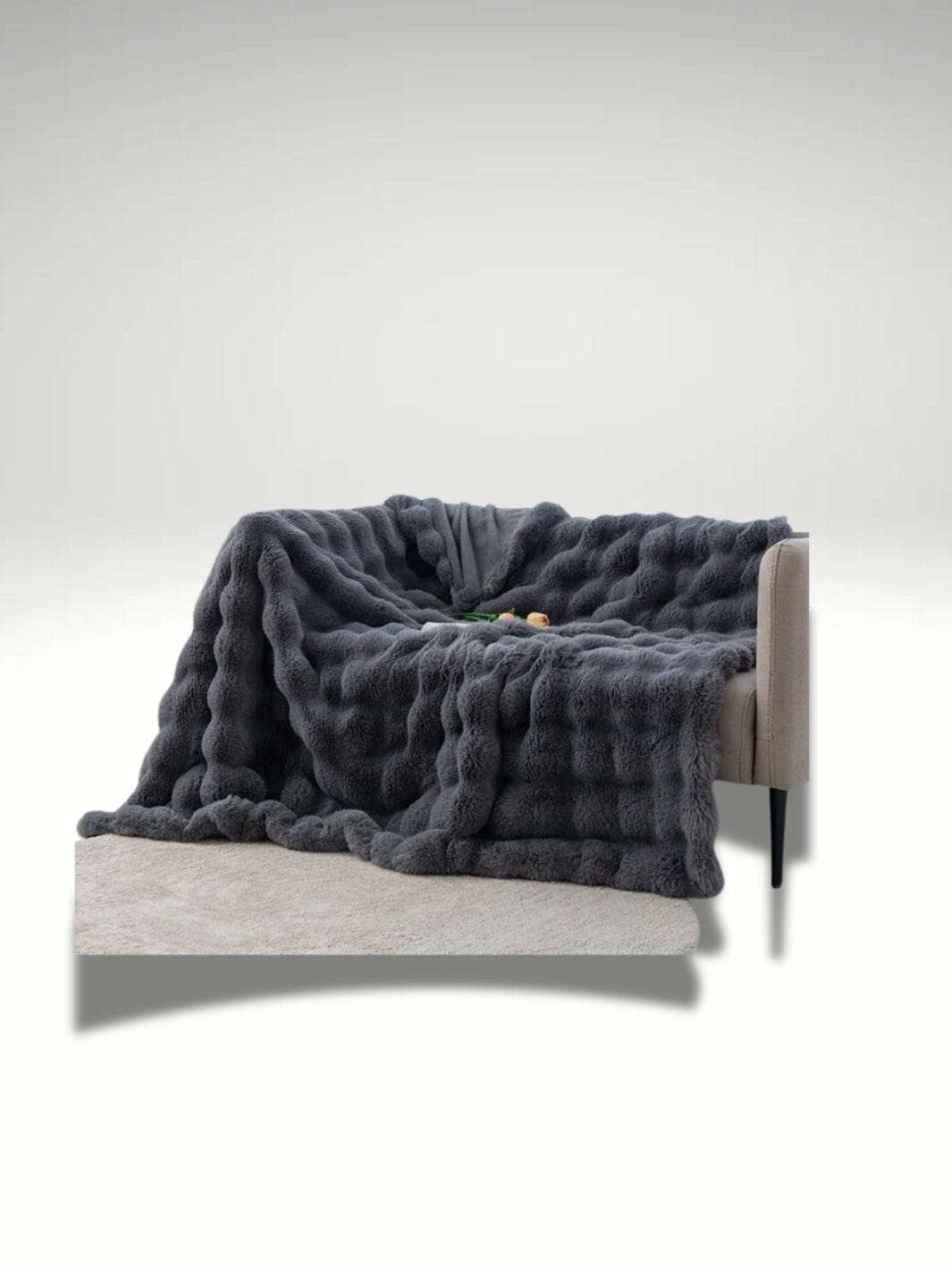 Plaid en fausse fourrure gris Gris / 120x200cm