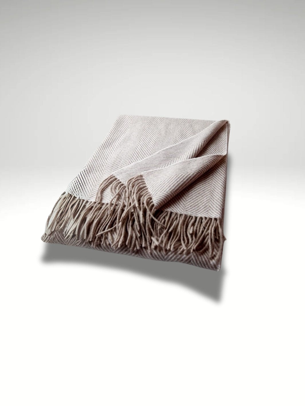 Plaid en laine grosse maille Greige