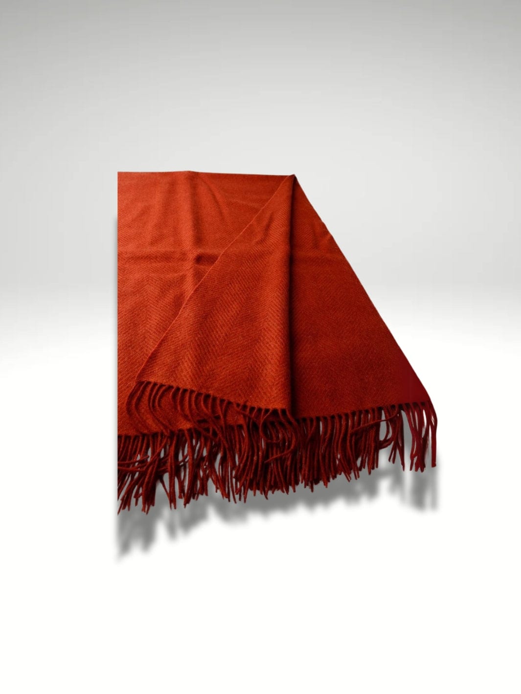 Plaid en laine grosse maille Rouge brique