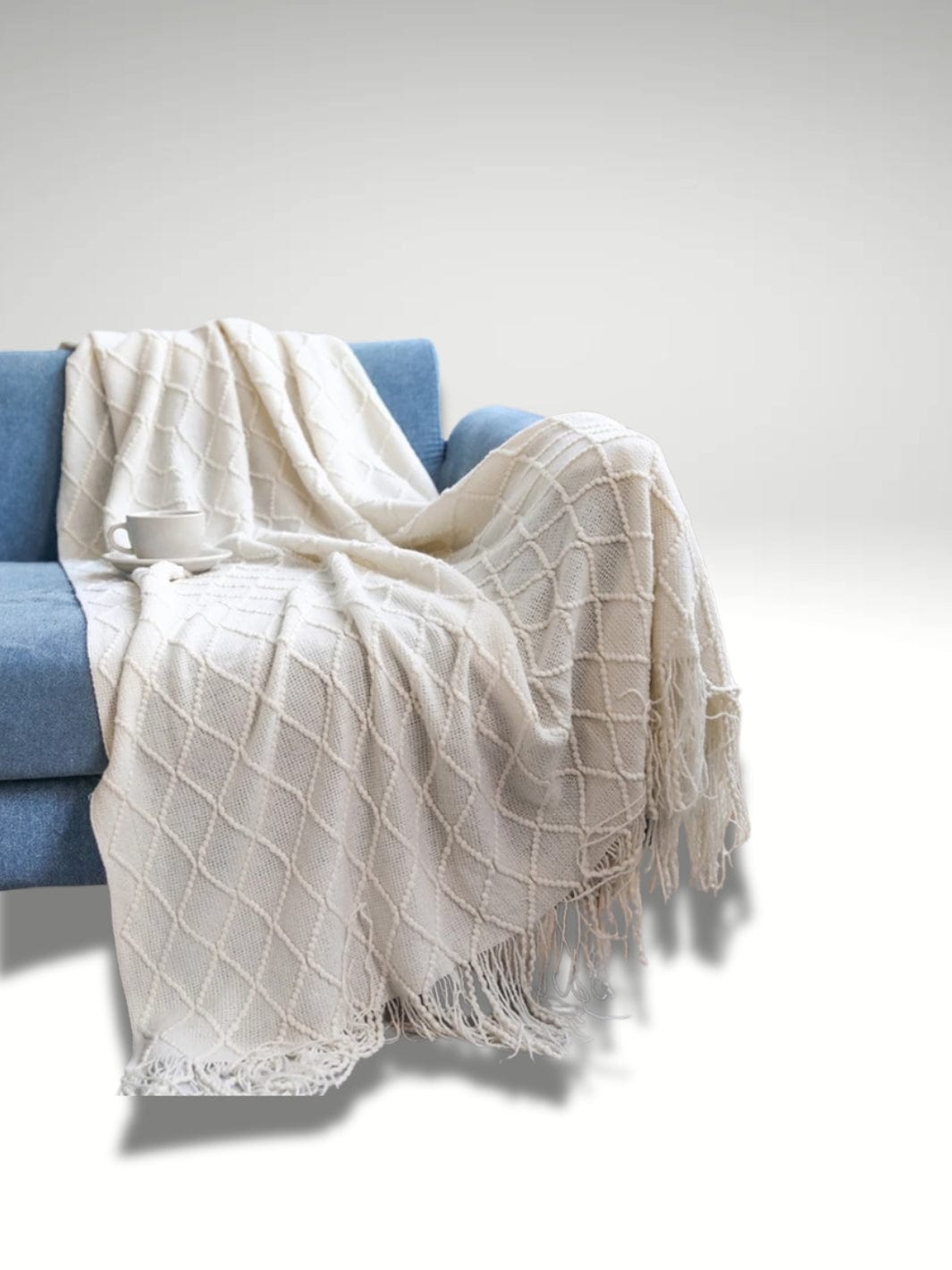 Plaid en tricot | Blanc crème Blanc crème / 127x172cm