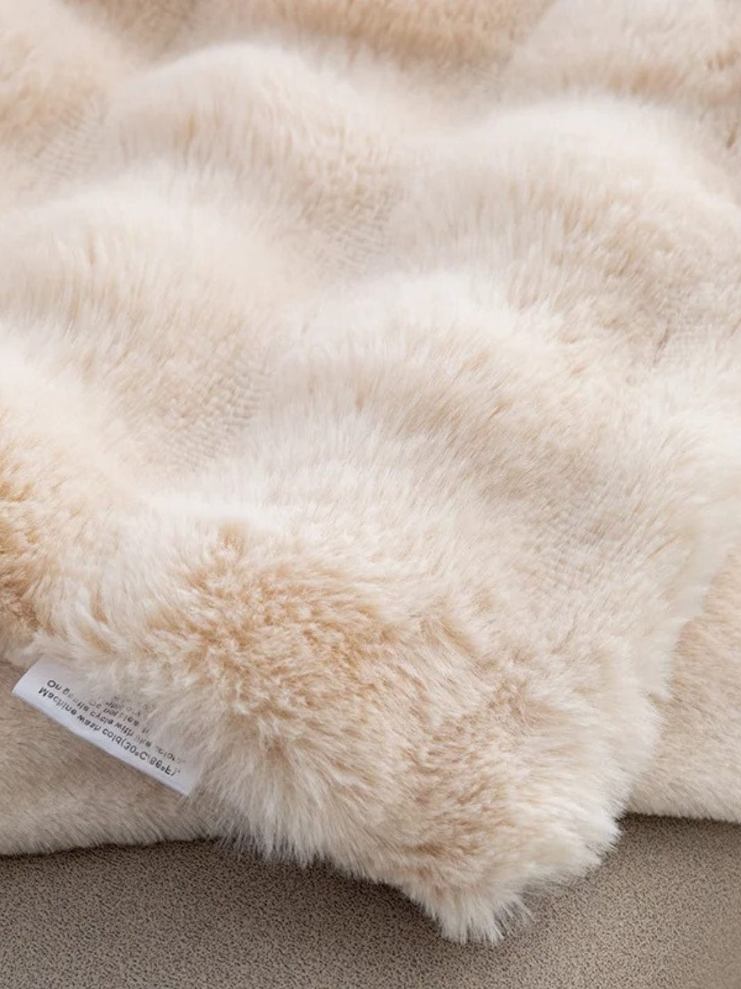 Plaid fausse fourrure beige