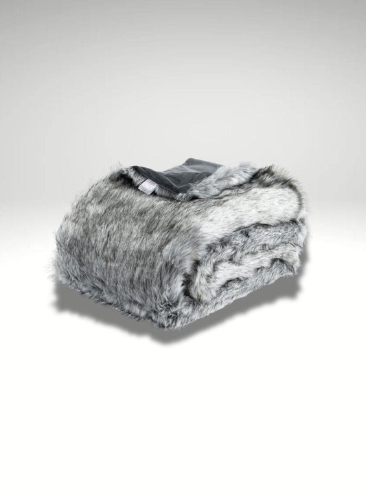Plaid fausse fourrure gris clair | 127x152 Gris