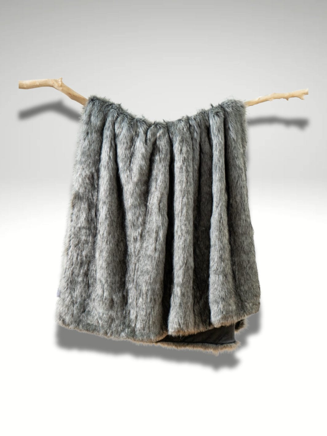 Plaid fausse fourrure gris clair | 127x152 Gris