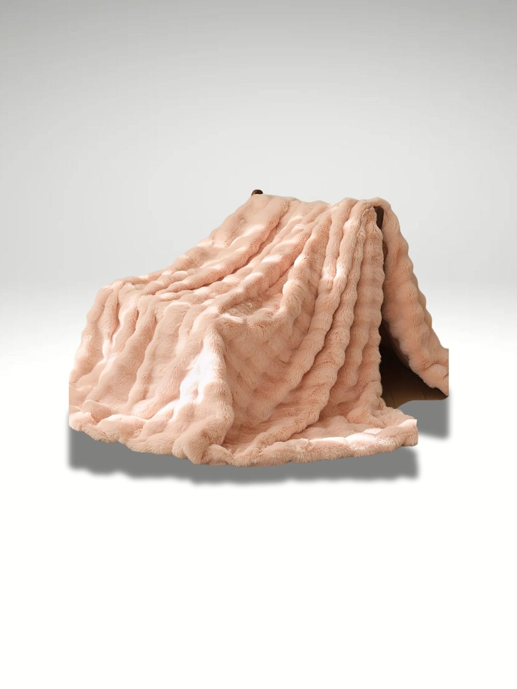 Plaid fausse fourrure rose