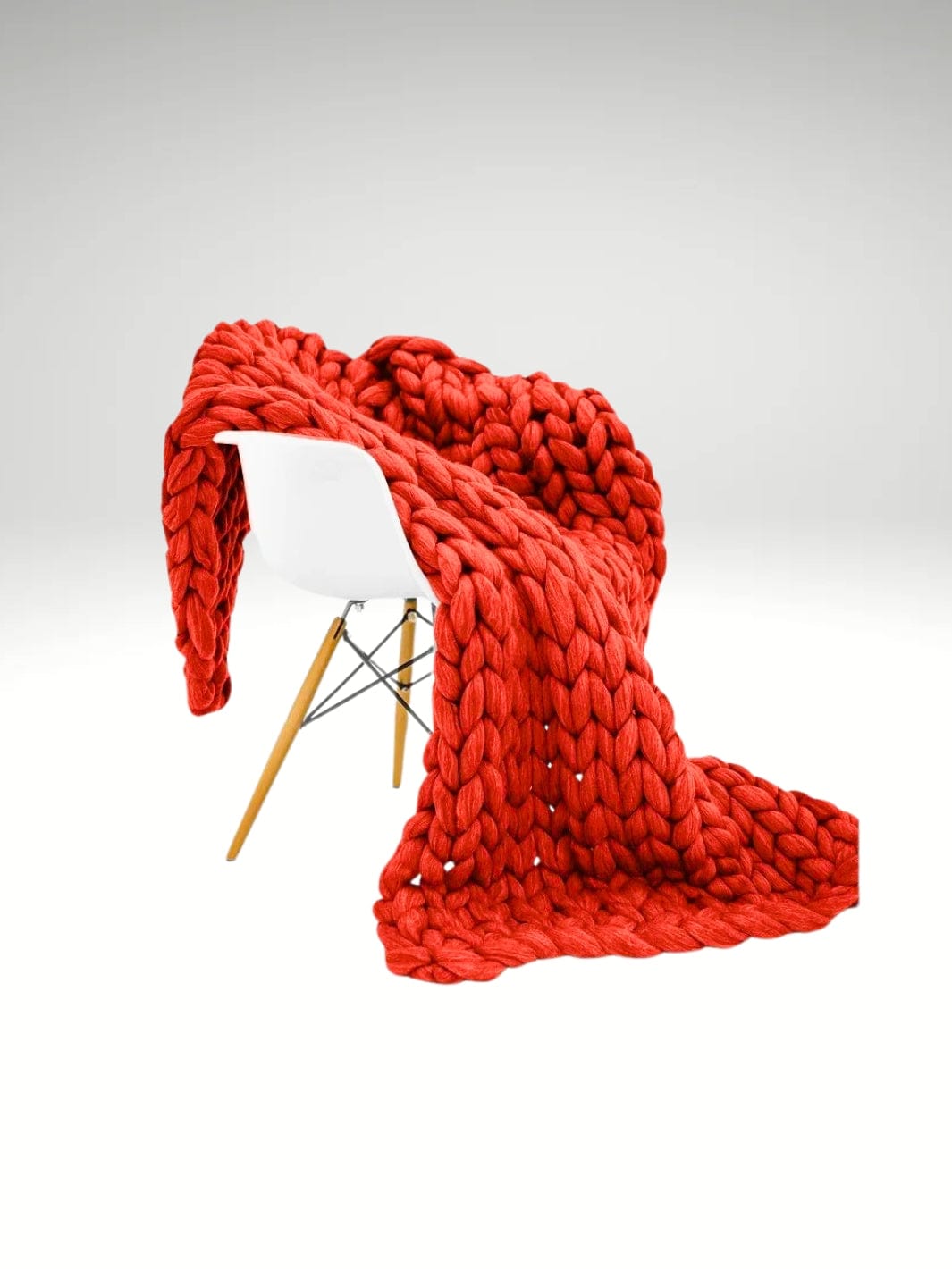 Plaid fauteuil en maille tricotée Orange / 120x180cm