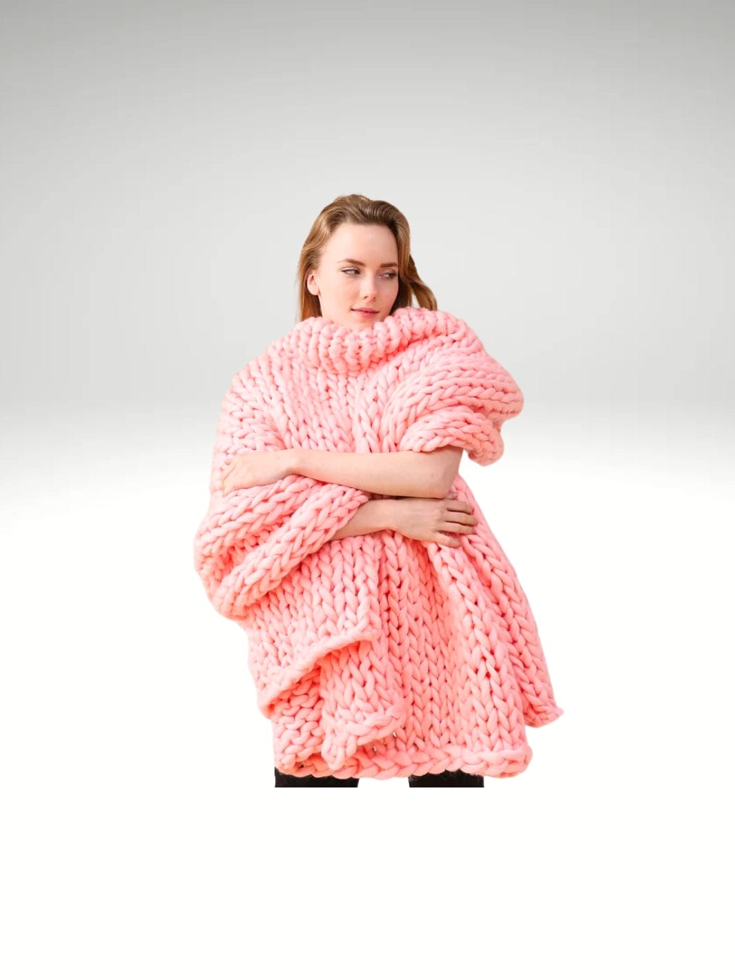 Plaid fauteuil en maille tricotée Rose bonbon / 120x150cm