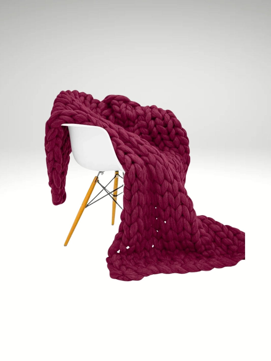 Plaid fauteuil en maille tricotée Rouge vin / 120x150cm