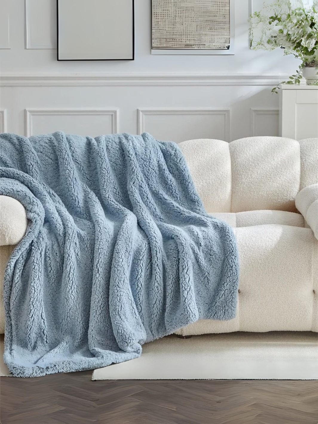 Plaid laine bleu