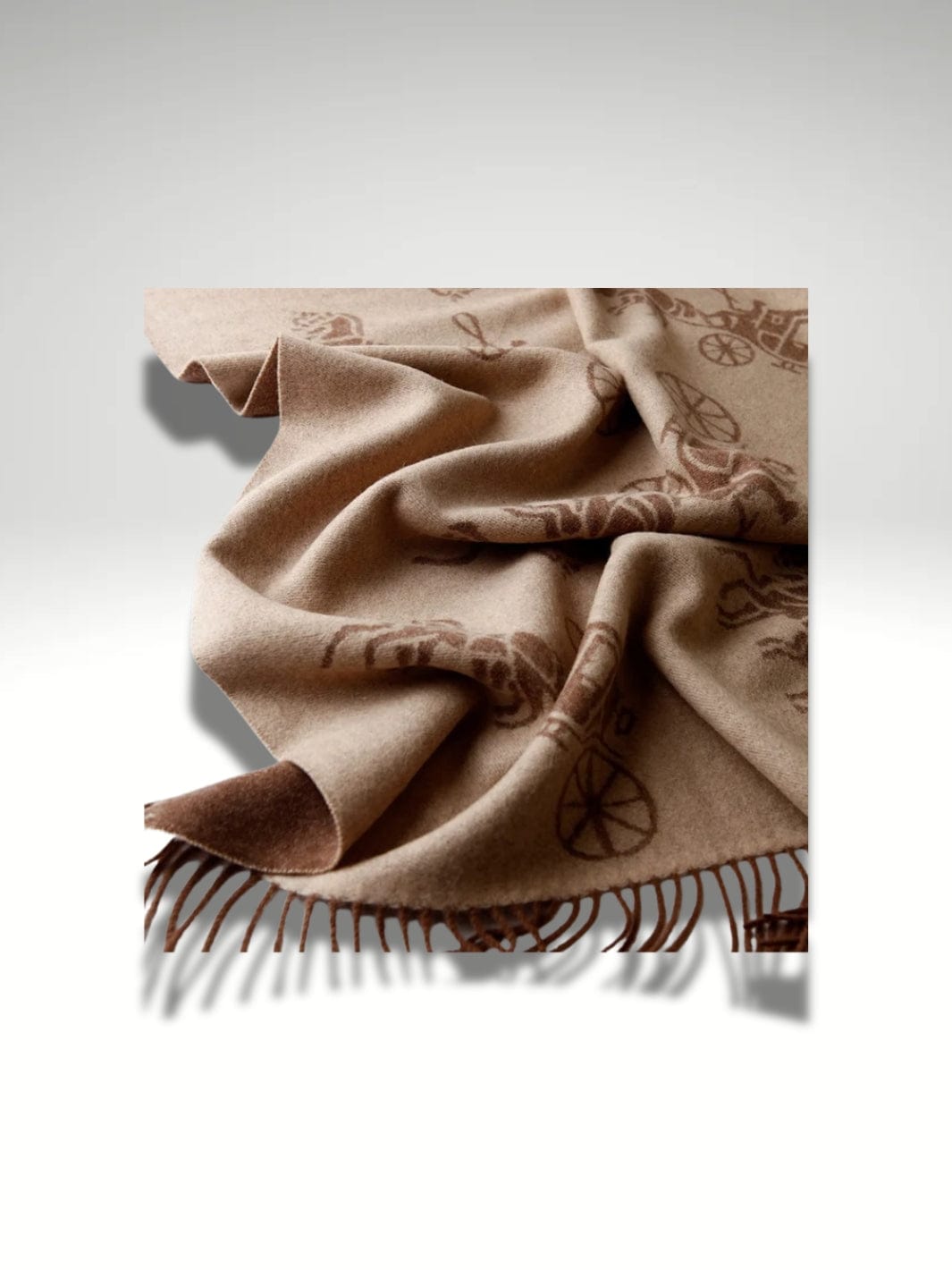 Plaid laine Marron café / 125x180cm