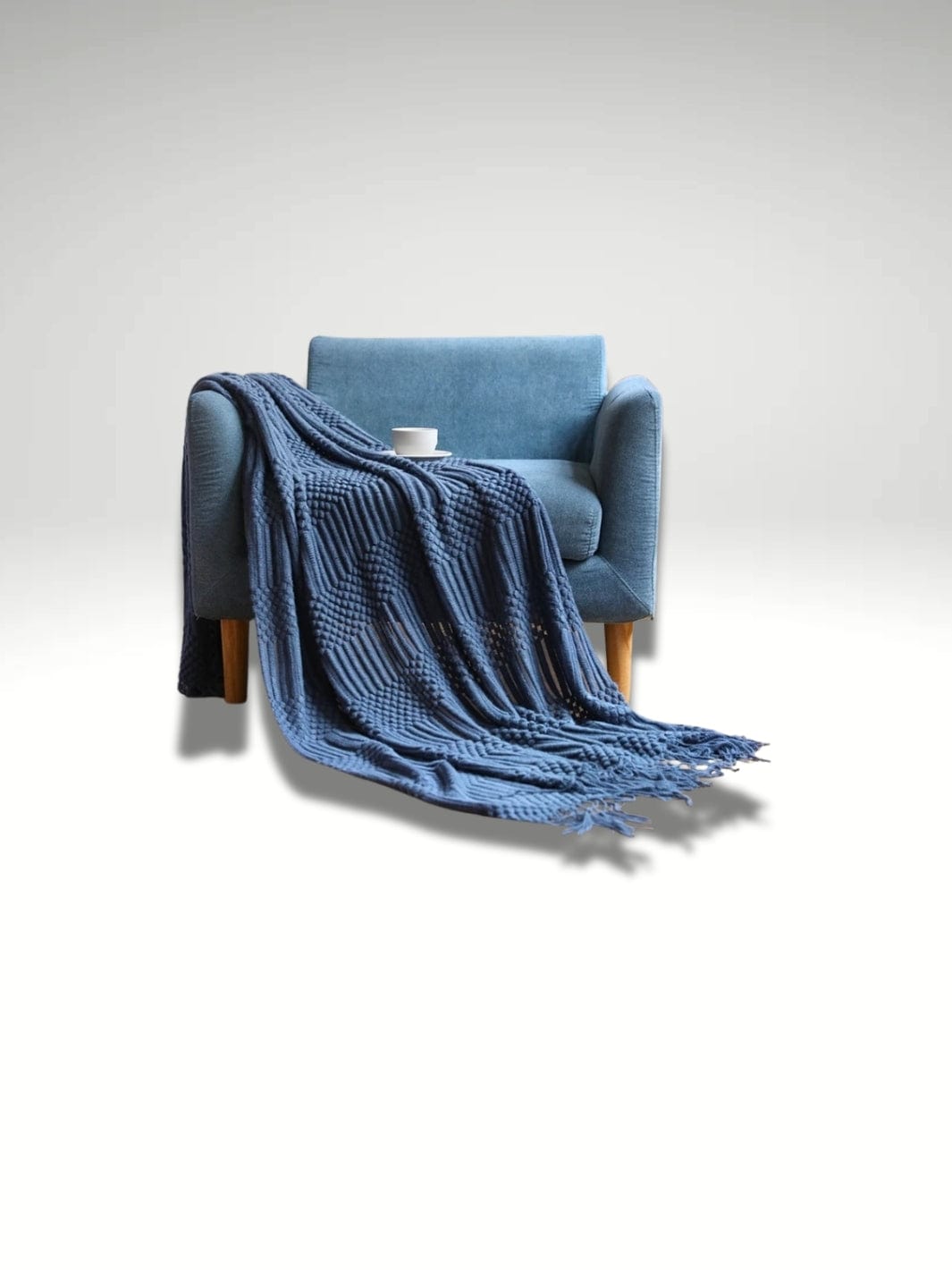 Plaid maille tricot | Bleu marine DX Bleu Marine DX / 130x230cm