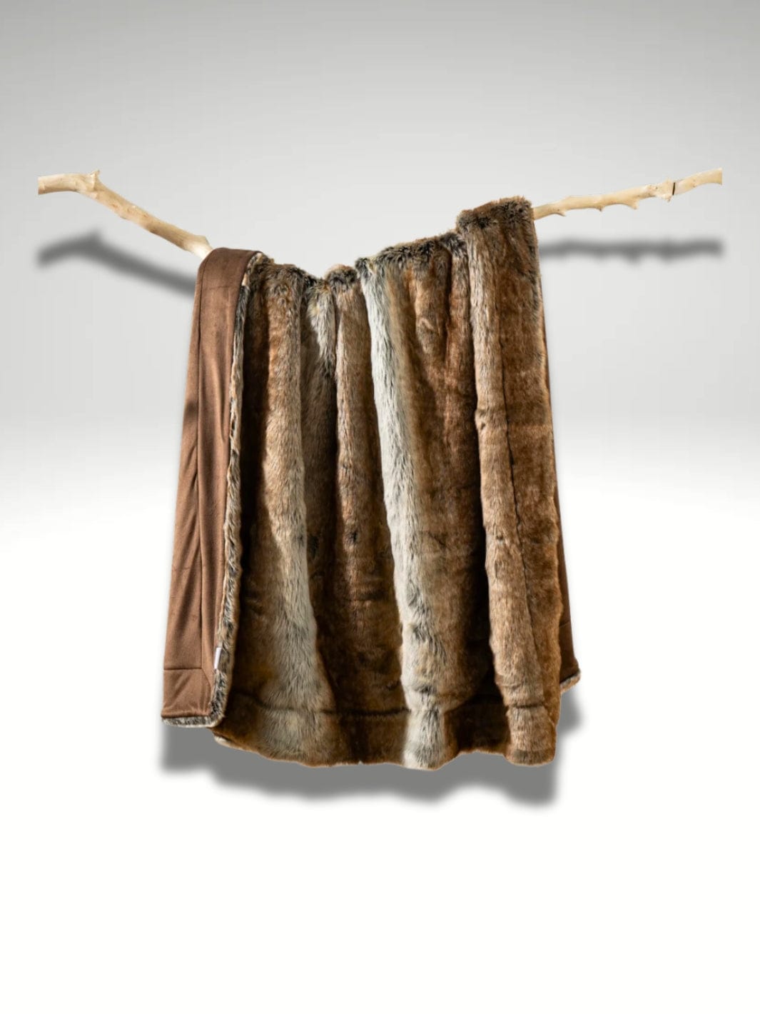 Plaid polaire fausse fourrue | Marron 127x152 Marron
