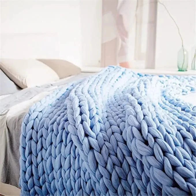 Plaid tricot | Bleu ciel Bleu Ciel / 100x100cm